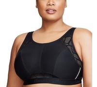 Glamorise Full Figure Plus Size No-Sweat Mesh Sports Bra Wirefree #1068 Black