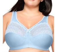 Glamorise Women's Full Figure MagicLift Comfort Bra with Posture Back #1064 Full Cup Full Coverage Bra, Blue (Light Blue Heather 450), 38DD (Manufacturer Size: 85E)