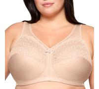 Glamorise Women's Full Figure MagicLift Comfort Bra with Posture Back #1064 Full Cup Full Coverage Bra, Beige (Café 211), 44DD (Manufacturer Size: 100E)