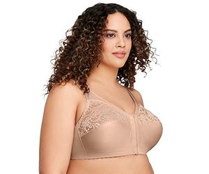 Glamorise Women's Magic Lift Full Figure Support Front Close Soft Cup Everyday Bra
