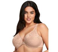 Glamorise Wonderwire Front Close Stretch Lace Bra, Skin, Size 44Dd, Women Kin