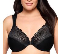 Glamorise Bra Wonderwire #1245 Full-Figure Plus-Size Front-Closure Underwire Black