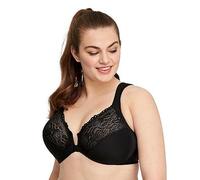 Glamorise Wonderwire Lace Front Close Bra, Black, Size 48E, Women Black
