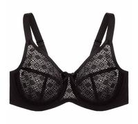 Glamorise Lace Comfort Wonderwire Underwire Bra 9855 (Women's & Women's Plus) Black