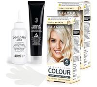 Glamorize 2pk 4 Step Advanced Creme Colour Light Blonde No. 3 - Long Lasting with Up to 100% Grey Coverage, No Bleach Permanent Hair Dye, Bright & Luminous Shade for Women