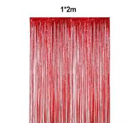 Glamorous 1 2M Party Background with Sparkling Rain Curtains Suitable for All Occasions (Bright Red)
