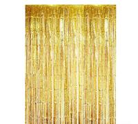 Glamorous 1 2M Party Background with Sparkling Rain Curtains Suitable for All Occasions (Gold)