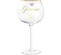 "Glamorous at 70" 70th Birthday Gin Goblet with Diamante Love Heart