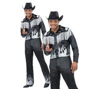 Glamorous Cowboy Costume Adults Western Wild West Fancy Dress Outfit Mens