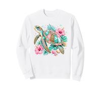 Glamorous Leopard Print Turtle Tropical Design Sweatshirt