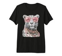 Glamorous Leopard with Sunglasses Feline Animal Art Boujee Premium T-Shirt