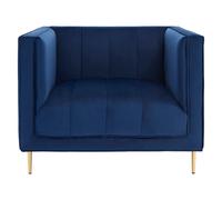 Glamorous Pink Armchair, Plush Velvet Upholstered Seat, Sofa Couch For Patio, Mid-century Modern Armchair Premier Housewares Blue One Size