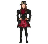 Glamorous red steampunk costume for girls