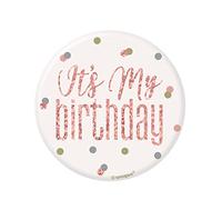 Glamorous Rose Gold Glitz It's My Birthday Badge (13cm) - Dazzling Celebration Accessory to Stand Out on Your Special Day - 1 Pc