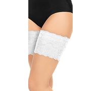 GLAMORY Women's Anti Chafing Oberschenkelbänder Leg Warmer, 100 DEN, White, XXXX-Large