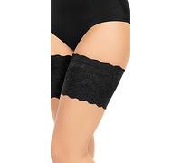 GLAMORY Women's Anti Chafing Thigh Bands Leg Warmers (Pack of 1), Black (Black Black), XX-Large (52-54)