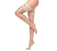 GLAMORY Women's Deluxe Hold-Up Stockings, 20 Den, White(Champagner), XX-Large