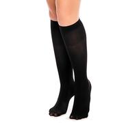 Glamory Women's Fit 50 Extraweite Microfaser Knee-High Socks, 50 DEN, Black, One Size