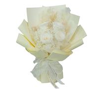 GLAMOUR BOUTIQUE Preserved Flowers Bouquet - Flowers Forever in a Box with Hydrangeas & More, Gift Ready for Anniversary, Birthday, Mother's Day, Long-Lasting 1-3 Years - White