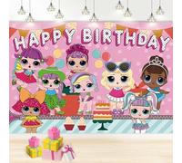Glamour Girl Doll Theme Birthday Backdrop - 5x3FT Photo Background for Kids Parties