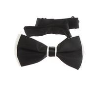 Glamour Girls Mens Satin Layered Evening Black Tie Wedding Bow Tie Many Colours Black White Stripe