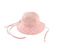 Glamour Girlz Cute Baby Girls Infants Childrens Newborn Cotton Broderie Anglais Poke Brim Retro Bonnet Beanie Bucket Summer Beach Floppy Sunhat Sun Hat 3 6 9 (Pink)
