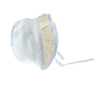 Glamour Girlz Cute Baby Girls Kids Newborn Cotton Broderie Anglais Pattern Poke Brim Retro Bonnet Beanie Bucket Summer Beach Sunhat Sun Hat Cotton (Baby Blue Stars, Large 37cm 6-12 Months)