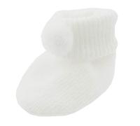 Glamour Girlz Cute Newborn Baby Girls Boys Socks Booties Pom Pom White