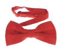 Glamour Girlz Suede Look Mens Adjustable Pre Tied Formal Groom Groomsmen Wedding Evening Best Party Prom Gala Prom Dinner Jacket DJ Dickie Tuxedo Butterfly Solid Plain Bow Tie Bowtie Red