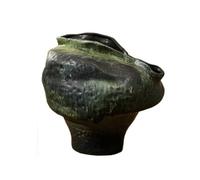 Glamour Haven Plant Pots for Indoor Plants, Chinese Retro Ceramic Plant Basin Jingdezhen Coarse Flower Ware Creative Art Ornament, for House Plants, Home Garden Decor(Green)