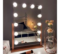 Glamour Mirrors® Roxy Rose Gold LED Hollywood Mirror | Day to Night Colour Change | Dimmable Lights | Tabletop Vanity Mirror | 30cm x 41cm