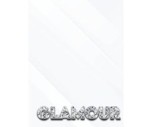 GLAMOUR: Oversized Decorative Book for Coffee Tables, Vanities and Shelf Styling | Crystal Diamond Lettering Cover | Stack Deco Books to Create a Chic Glam Home Look