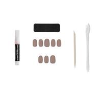 GLAMOUR Paris - 24 Pink Oval False Nails - Full Kit Glue, File, Stick, Applicator - 12 Sizes - Easy Manicure