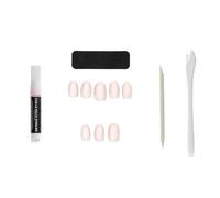 GLAMOUR Paris - 24 x Sakura Oval False Nails - Full Kit Glue, File, Stick, Applicator - 12 Sizes - Easy Manicure