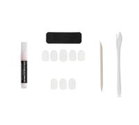 GLAMOUR Paris 48 Natural Oval False Nails - Full Kit Glue, File, Stick, Applicator - 12 Sizes - Easy Manicure