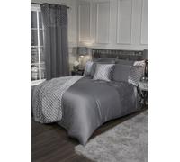 Emma Barclay Glamour - Quilted Sequin Velvet Duvet Set in Silver - Super King Bed