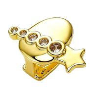 Glamourous Single Tooth Cap with Sparkling Star Designs Party Tooth Accessory Ideal for Special Occasions and Daily Wear Gold Cap