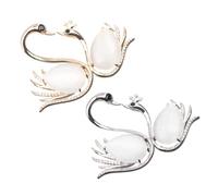 Glamourous Swan Brooch Opal Zircon Bridal Wedding Jewelry Fashion Accessory for Occasion Random