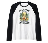 Glamping Because I’m Not Actually Homeless Retro Canvas Tent Raglan Baseball Tee