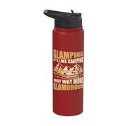 Glamping Definition Glamorous Camper RV Funny Camping Stainless Steel Insulated Water Bottle