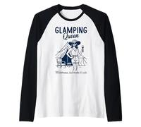 Glamping Queen Camping Women Girls Raglan Baseball Tee