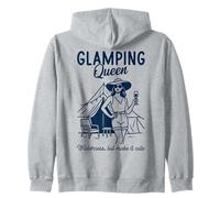Glamping Queen Camping Women Girls Zip Hoodie