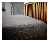 Glamptex Deep 30CM Teddy Bear Fur Sherpa Fleece Fitted Sheet, Single Double King Super (Charcoal Grey, Double)
