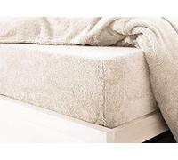 Glamptex Deep 30CM Teddy Bear Fur Sherpa Fleece Fitted Sheet, Single Double King Super (Cream, Single)