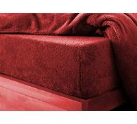 Glamptex Deep 30CM Teddy Bear Fur Sherpa Fleece Fitted Sheet, Single Double King Super (Red, Single)