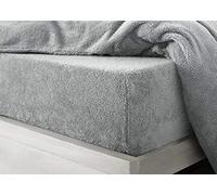 Glamptex Deep 30CM Teddy Bear Fur Sherpa Fleece Fitted Sheet, Single Double King Super (Silver Grey, King)