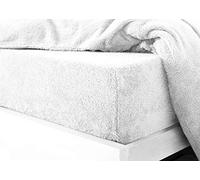 Glamptex Deep 30CM Teddy Bear Fur Sherpa Fleece Fitted Sheet, Single Double King Super (White, Single)