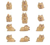 GlamRays 12 Piece Miniature Capybara Figurines, Mini Crocodile Figure Set, Cute Resin Cake Decorations for Landscape, Dollhouse, DIY Moss, Birthday Party Ornament