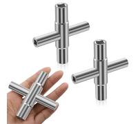GlamRays 2 Piece 4 Way Square Tap Key 6.5 mm 7 mm 8 mm 9 mm Utility Key for Electrical Box Water Power Meter Cabinet