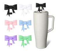 GlamRays 6 Pieces Loop Straw Cover for Stanley Cup, 10mm Silicone Straw Topper, Compatible with Stanley 30&40 Oz Cups, Straw Accessories for Stanley Cup(A)